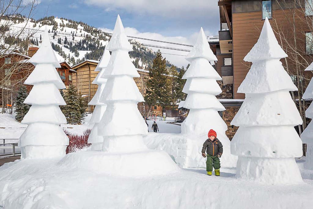 Snow Sculptures At Teton Mountain Lodge