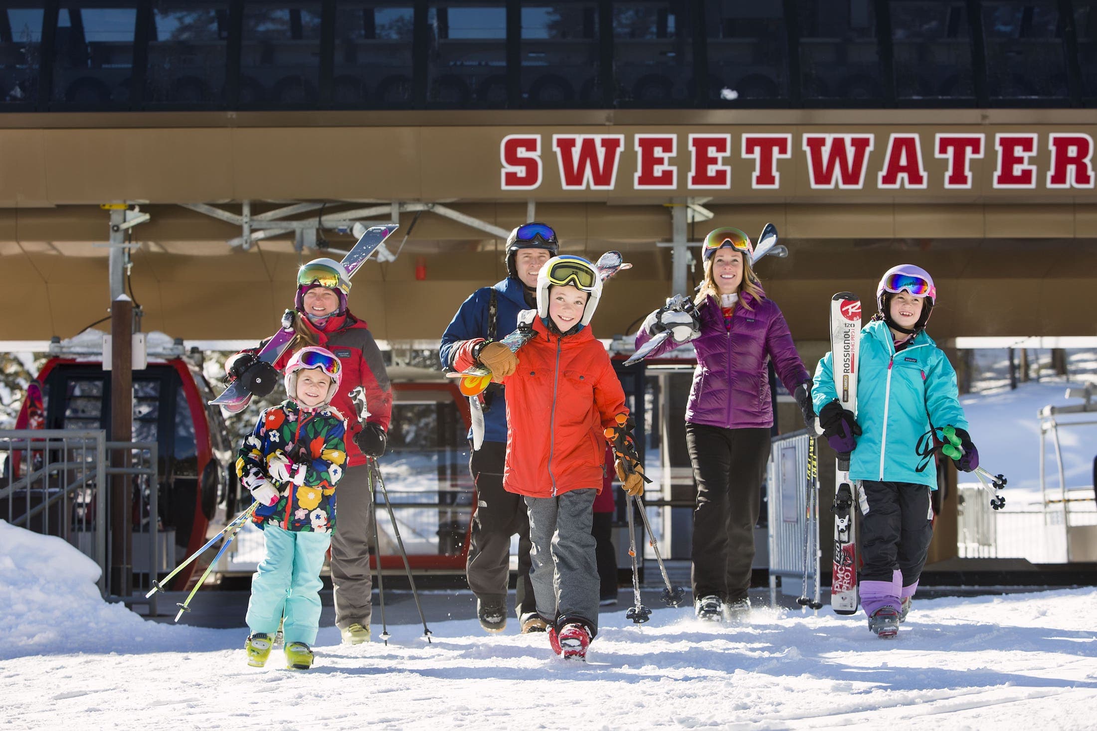 A family of skiers at Sweetwater