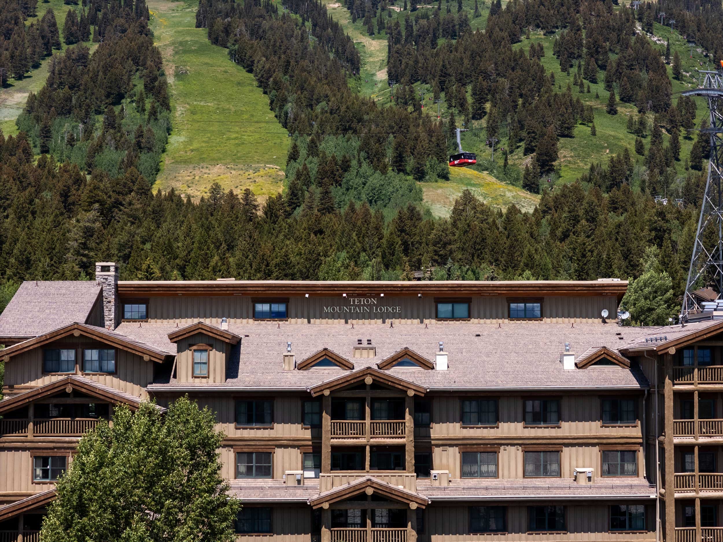 Teton Lodge With The Jackson Hole Tram In The Background