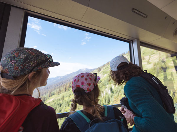 Kids Enjoying A Tram Ride In The Tetons