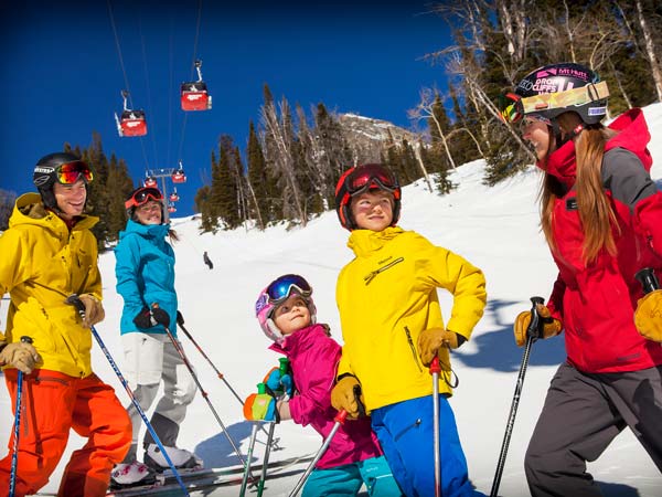 Ski Family At Teton Lodge.