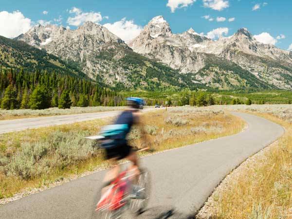 Biking near Jackson Hole, WY