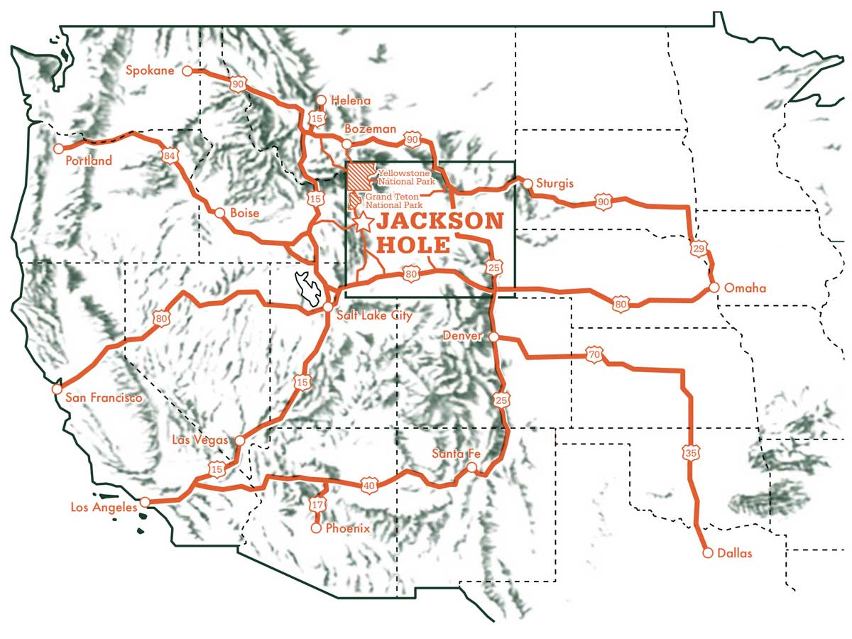 Directions to Jackson Hole Mountain - Drive Map Horz
