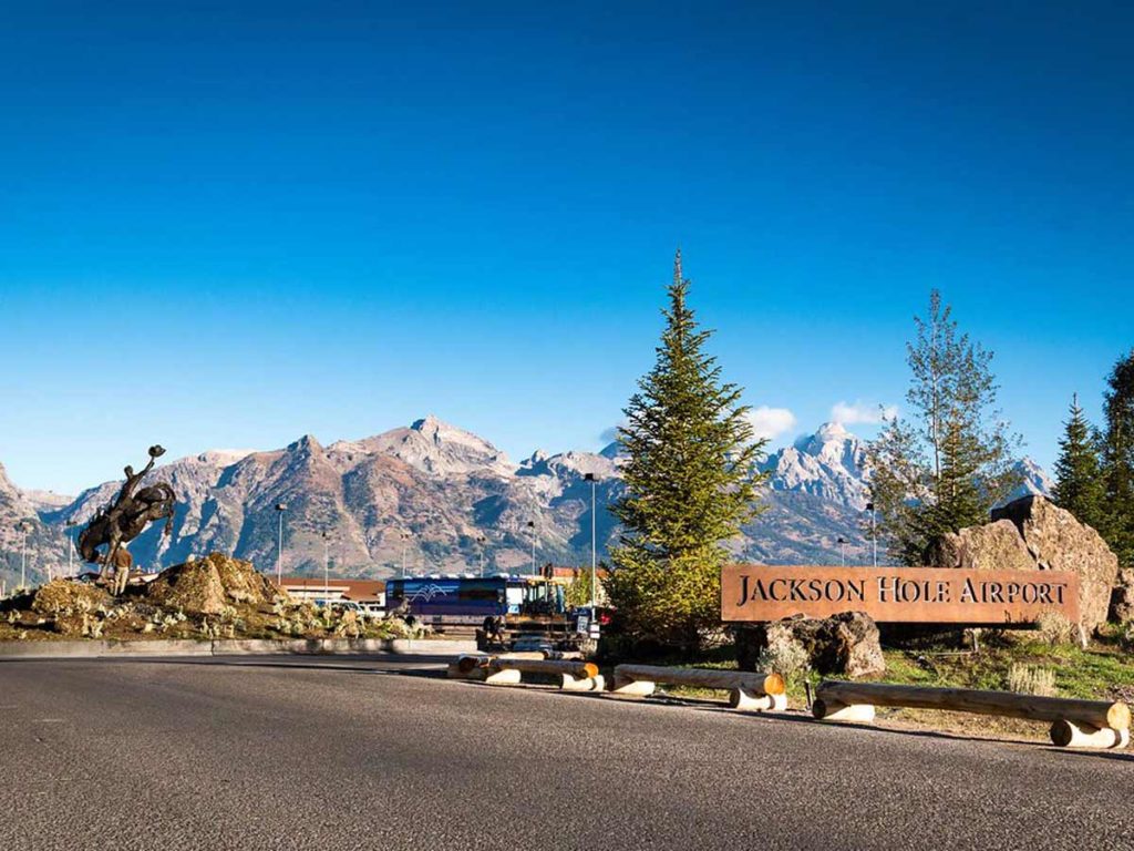 Jackson Hole Airport Entrance.