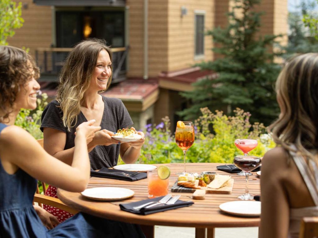 Ladies Having Appetizers Outside.