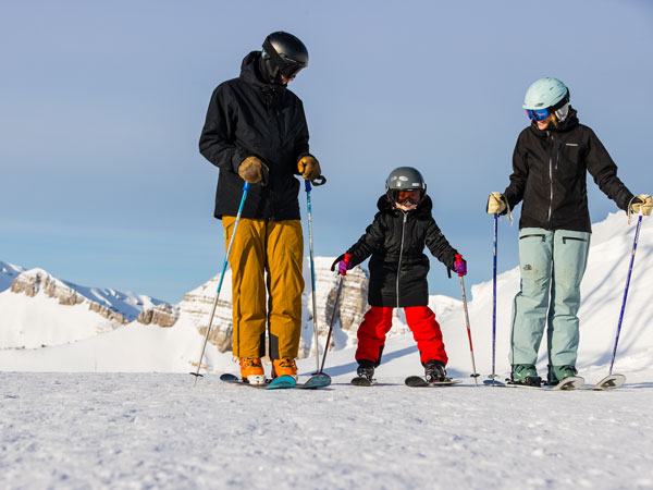 Skiing Family In Jackson Hole